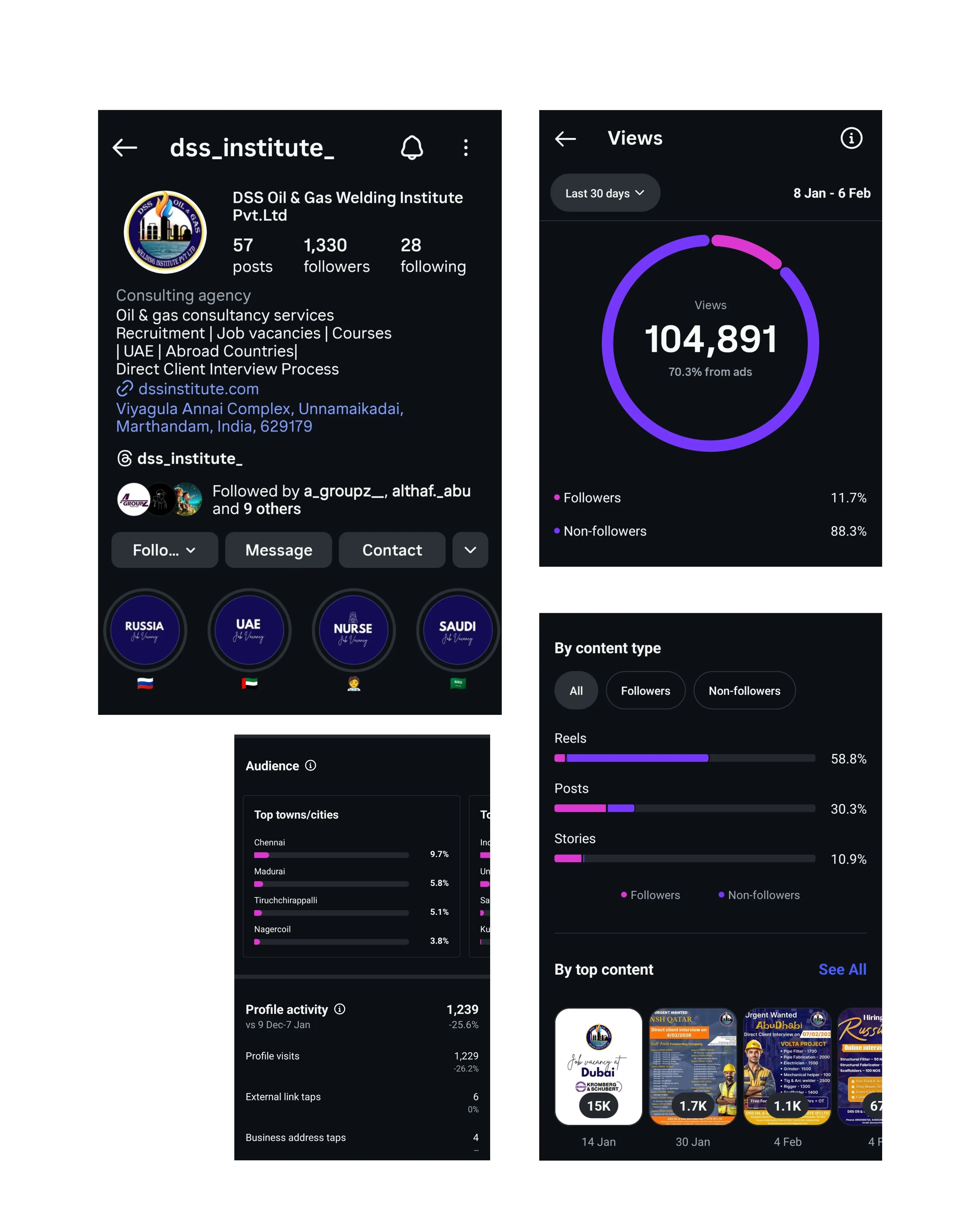 social media growth analytics screenshot
